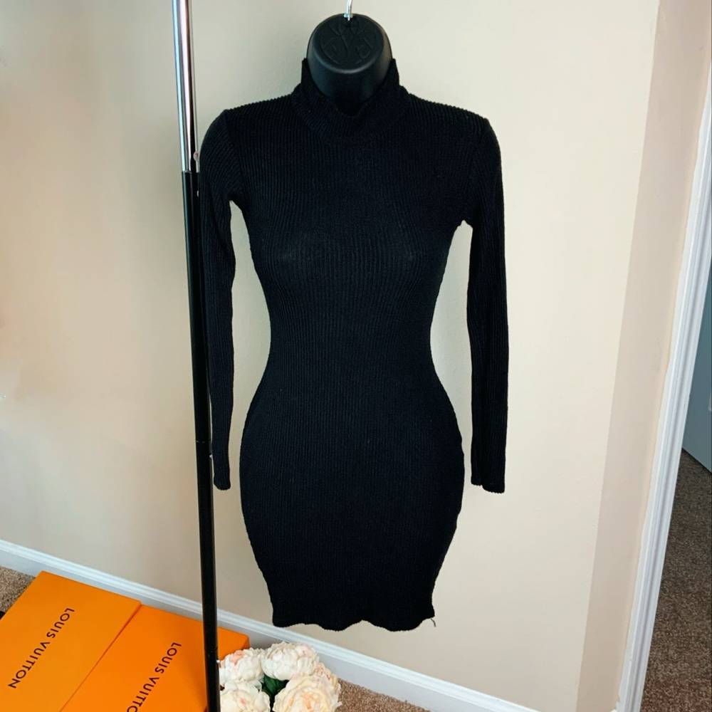 NWOT black high neck sweater dress.